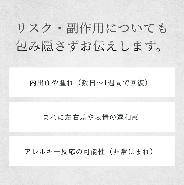 リスクと副作用の説明